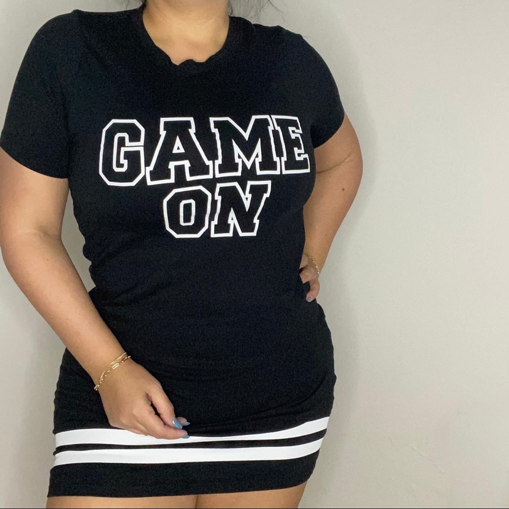 H&M Jersey T-shirt Game On Black Dress